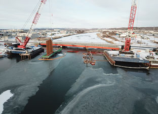 一般国道44号 釧路町 雪裡橋左岸仮橋設置工事