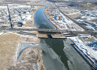 一般国道44号 釧路町 雪裡橋右岸仮橋設置工事
